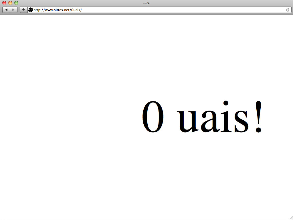 Claude Closky, ‘0uai! [Yeah!]’, 2004, web flyer, Javascript (http://www.sittes.net/0uais).